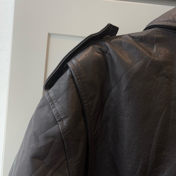 Cooper Genuine Real Leather US Army Field Zip Button Jacket Brown Size Large - Picture 6 of 9